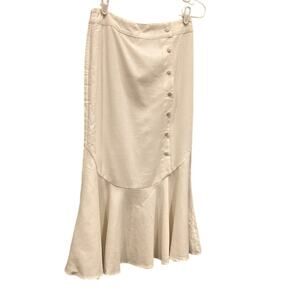 Elegant Cream Midi Skirt